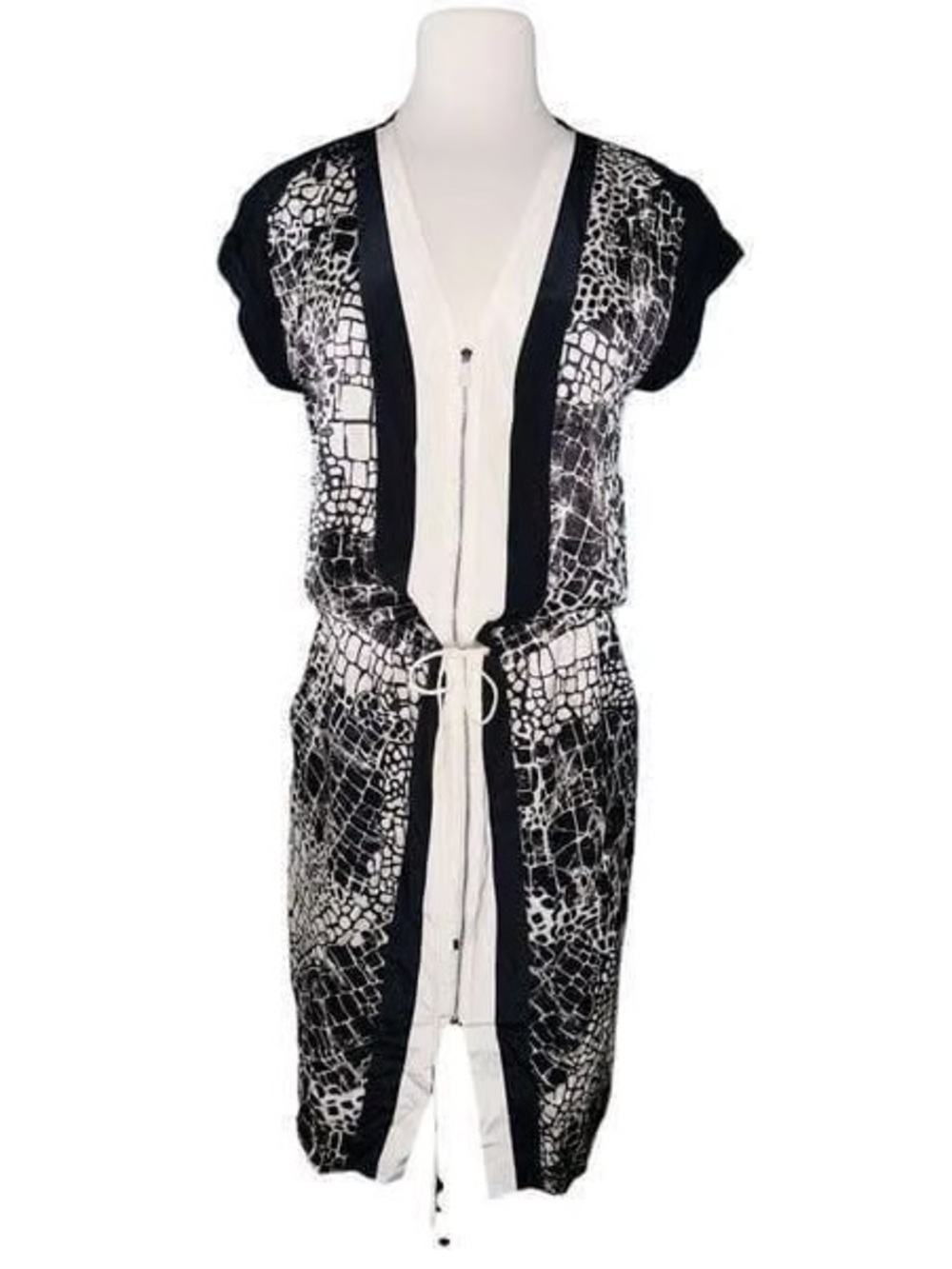 Vince Silk V-neck Drawstring Dress